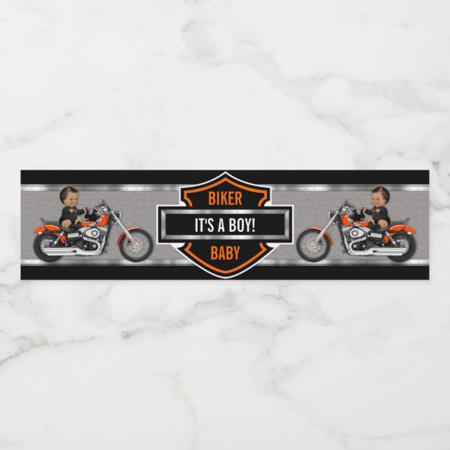 Motorrad Baby Orange Black Shield (Einzelnes Label)