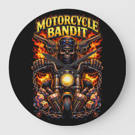 Motorrad-Bandit Große Wanduhr