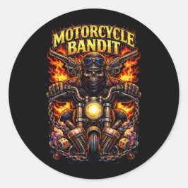 Motorrad-Bandit Runder Aufkleber