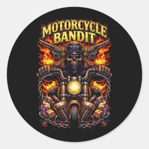 Motorrad-Bandit Runder Aufkleber