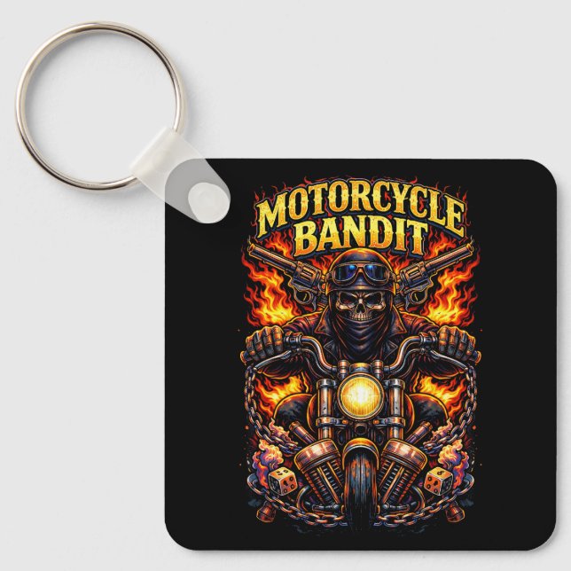 Motorrad-Bandit Schlüsselanhänger (Vorderseite)