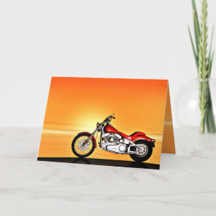Motorrad bei Sonnenuntergang. Karte