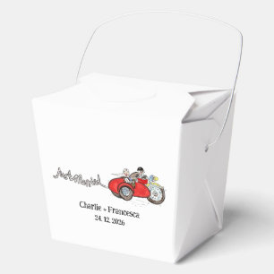 Motorrad & Beiwagen Braut und Bräutigam Hochzeit Geschenkschachtel