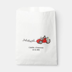 Motorrad & Beiwagen Braut und Bräutigam Hochzeit Geschenktütchen