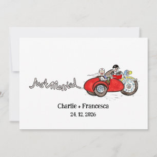 Motorrad & Beiwagen Hochzeitsabend Einladung
