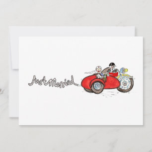 Motorrad & Beiwagen Hochzeitsabend Einladung