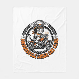 Motorrad Biker Katze Haustier Liebhaber Shirt Kuns Fleecedecke