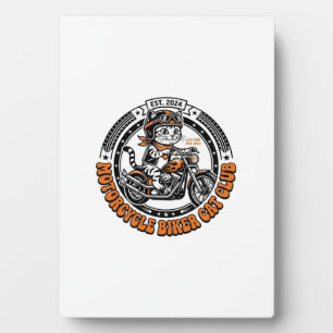 Motorrad Biker Katze Haustier Liebhaber Shirt Kuns Fotoplatte