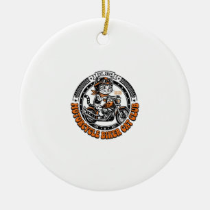 Motorrad Biker Katze Haustier Liebhaber Shirt Kuns Keramik Ornament