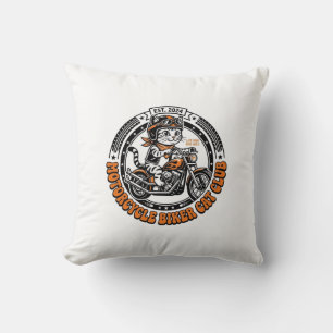 Motorrad Biker Katze Haustier Liebhaber Shirt Kuns Kissen