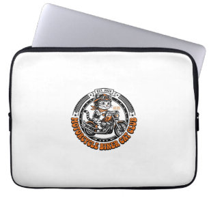 Motorrad Biker Katze Haustier Liebhaber Shirt Kuns Laptopschutzhülle