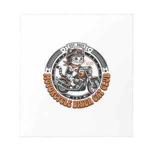 Motorrad Biker Katze Haustier Liebhaber Shirt Kuns Notizblock