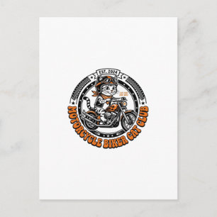 Motorrad Biker Katze Haustier Liebhaber Shirt Kuns Postkarte