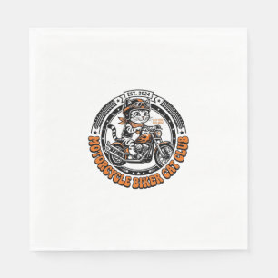 Motorrad Biker Katze Haustier Liebhaber Shirt Kuns Serviette