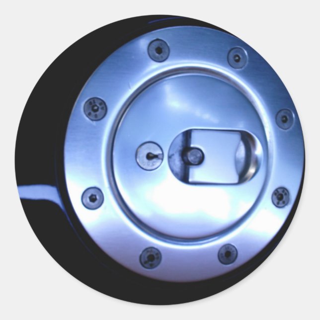 Motorrad Black Silver Fuel Cap Foto Runder Aufkleber (Vorderseite)