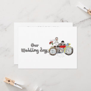 Motorrad Braut und Bräutigam Hochzeit Einladung