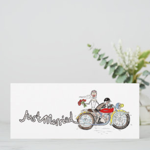 Motorrad Braut und Bräutigam Hochzeitsabend Einladung