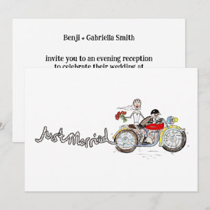 Motorrad Braut und Bräutigam Hochzeitsabend Einladung