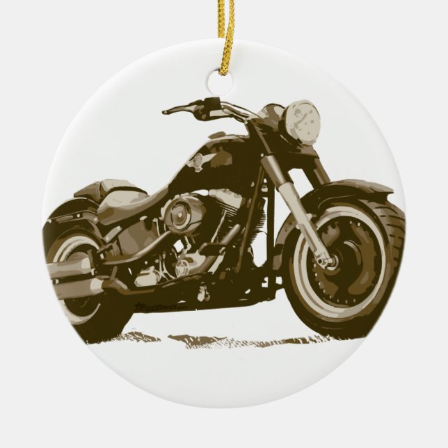 Motorrad Browns Harley Keramikornament (Vorne)
