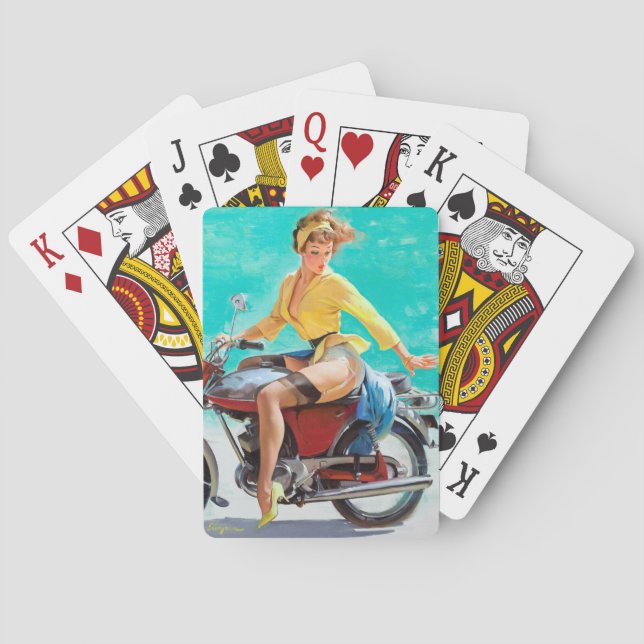 Motorrad-Button hoch Spielkarten (Rückseite)