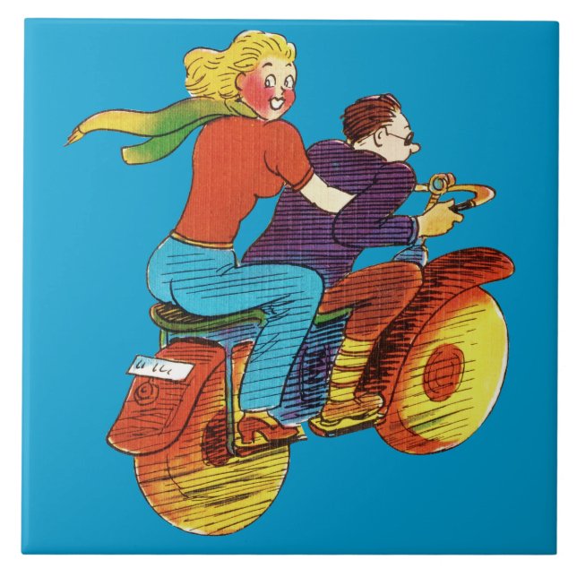 Motorrad Button-Oben Fliese (Vorderseite)