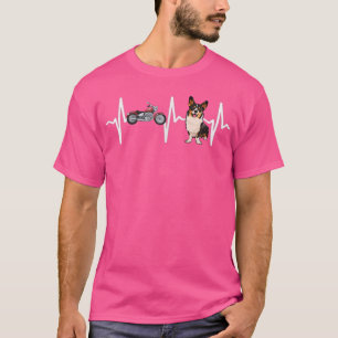Motorrad Cardigan Welsh Corgi Heartbeat Liebe T-Shirt