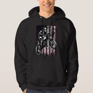 Motorrad Chopper Amerikanische Flagge USA Patrioti Hoodie