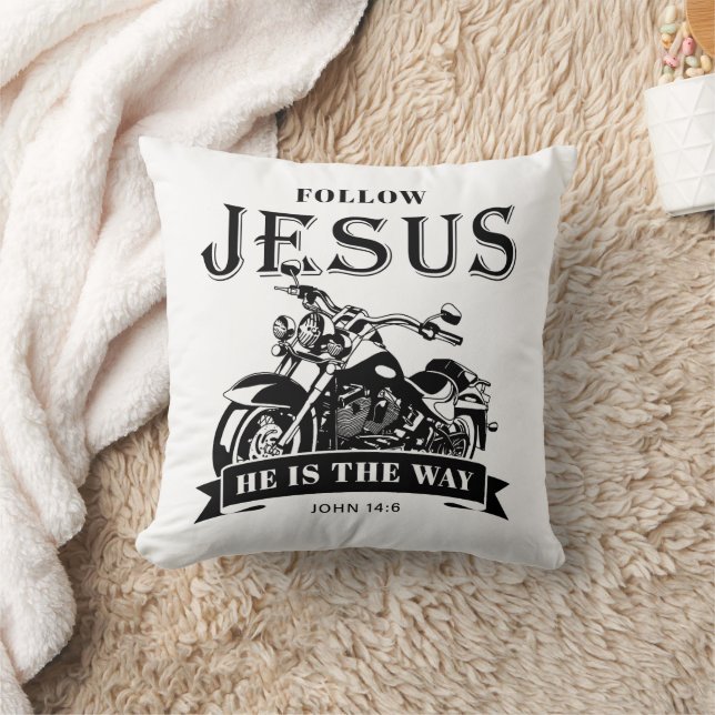Motorrad Christlich Biker John 14:6 folgen Jesus Kissen (Decke)