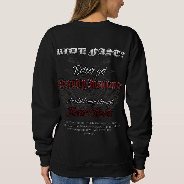 Motorrad Christlich Glaube Evangelistische John 3: Sweatshirt (Rückseite)
