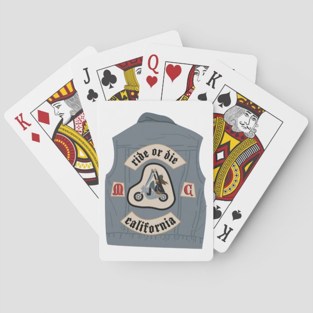 Motorrad-Club Vest Spielkarten (Rückseite)