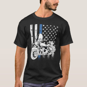 Motorrad der blauen Linie T-Shirt