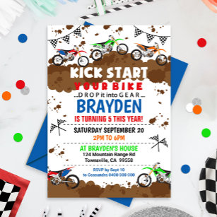 Motorrad Einladung Dirt Bike Party Einladung