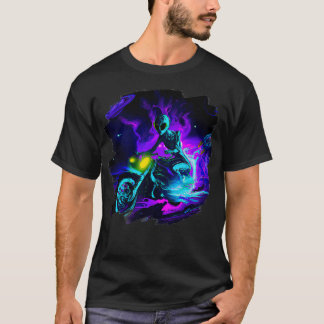 Motorrad fahren Dirt Bike im Weltraum Fahrrad T-Shirt