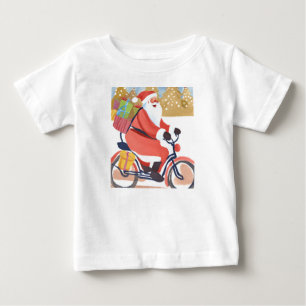 Motorrad fahrender Weihnachtsmann Baby T-shirt