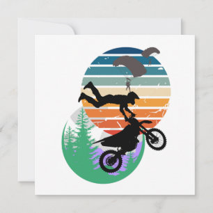 Motorrad, Fallschirme und im Freien Dankeskarte