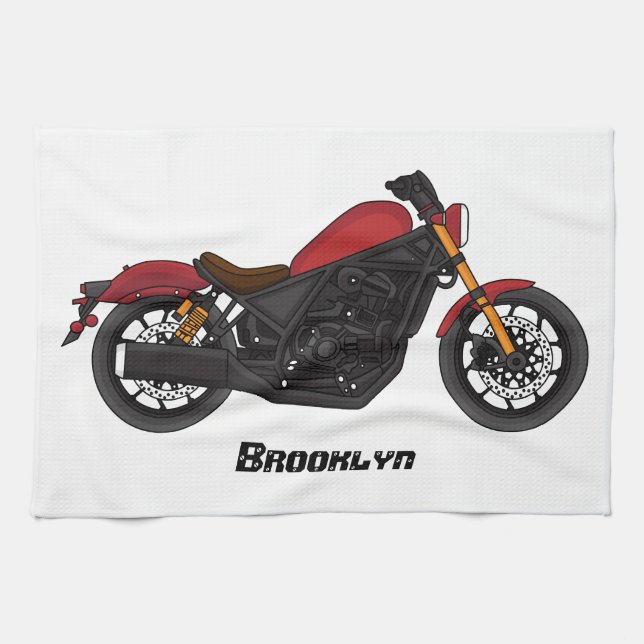 Motorrad für coole Kreuzfahrten Geschirrtuch (Horizontal)