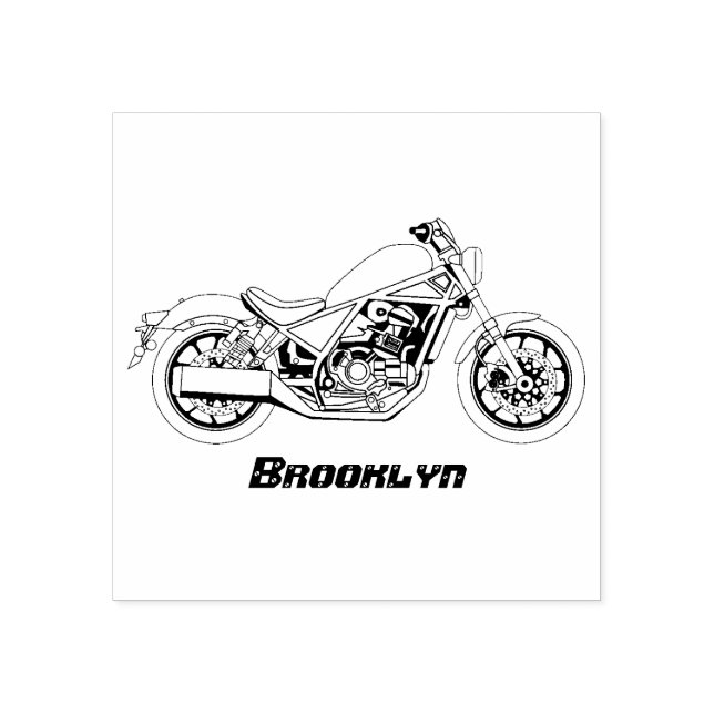 Motorrad für coole Kreuzfahrten Gummistempel (Prägung)