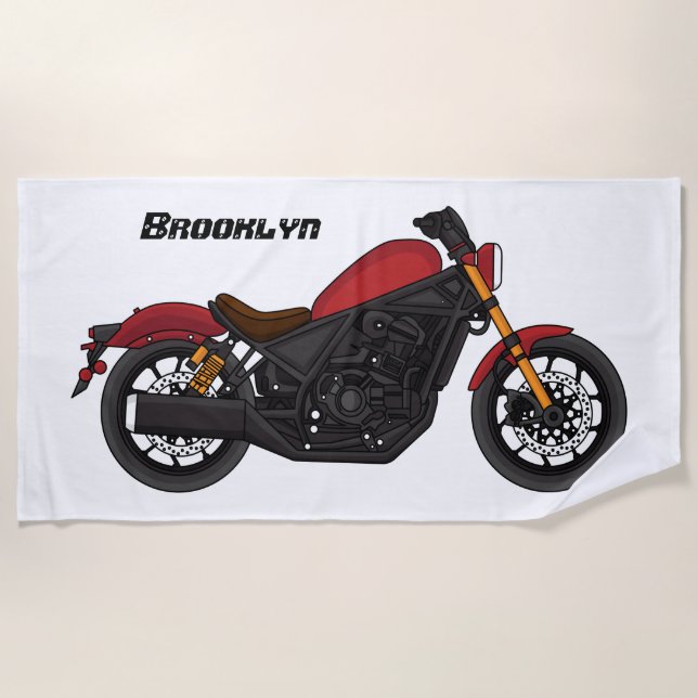 Motorrad für coole Kreuzfahrten Strandtuch (Vorderseite)
