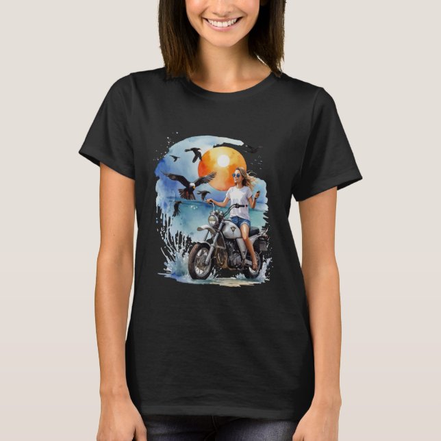 Motorrad für Frauen T-Shirt (Vorderseite)