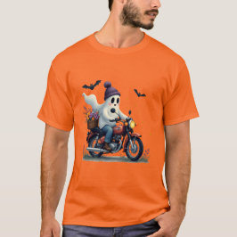 Motorrad für Ghost mit Blume Halloween T-Shirt