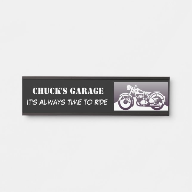 Motorrad-Garagen-Namensschild Türschild (Vorderseite )