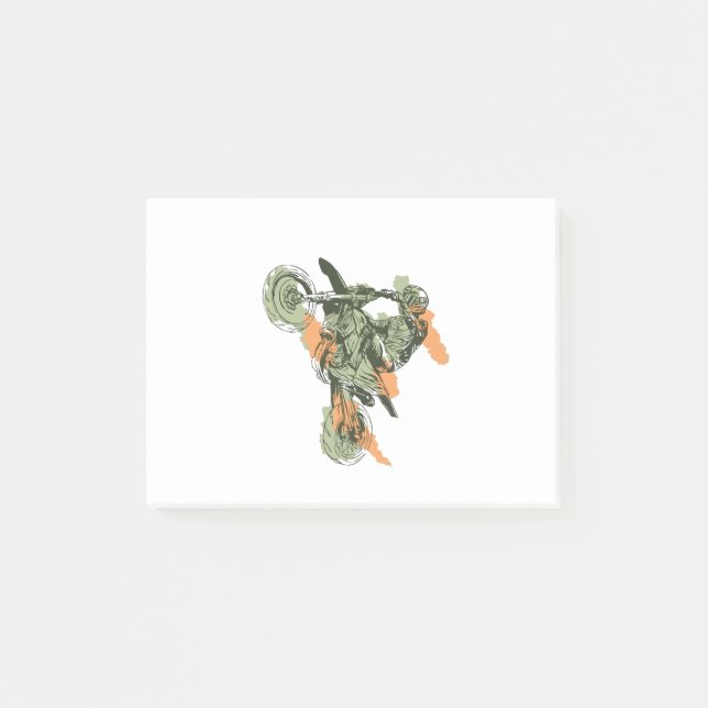 Motorrad - Geländefahrer Post-it Klebezettel (Vorderseite)