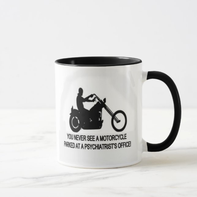 Motorrad geparkt außerhalb des Büros eines Tasse (Rechts)