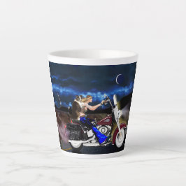 Motorrad Girl fährt mit ihrem Hund, Fantasy Cup Milchtasse