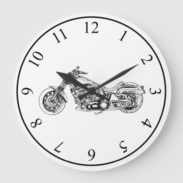 Motorrad Große Wanduhr (Vorderseite)