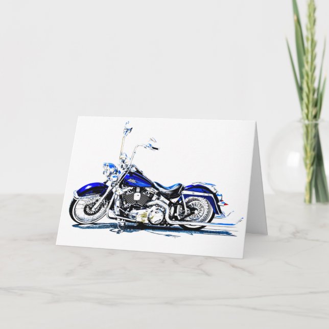 Motorrad-Grußkarte Feiertagskarte (Vorderseite)