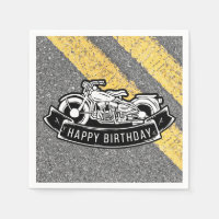 Motorrad-Happy Geburtstag Party Servieren