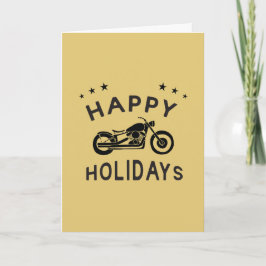 Motorrad Happy Holidays Retro Karte