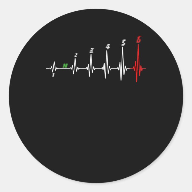 Motorrad-Heartbeat-Speed-Bike-Motocross Runder Aufkleber (Vorderseite)