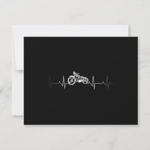 Motorrad-Herzschlag-T - Shirt - I Liebe mein Motor Dankeskarte